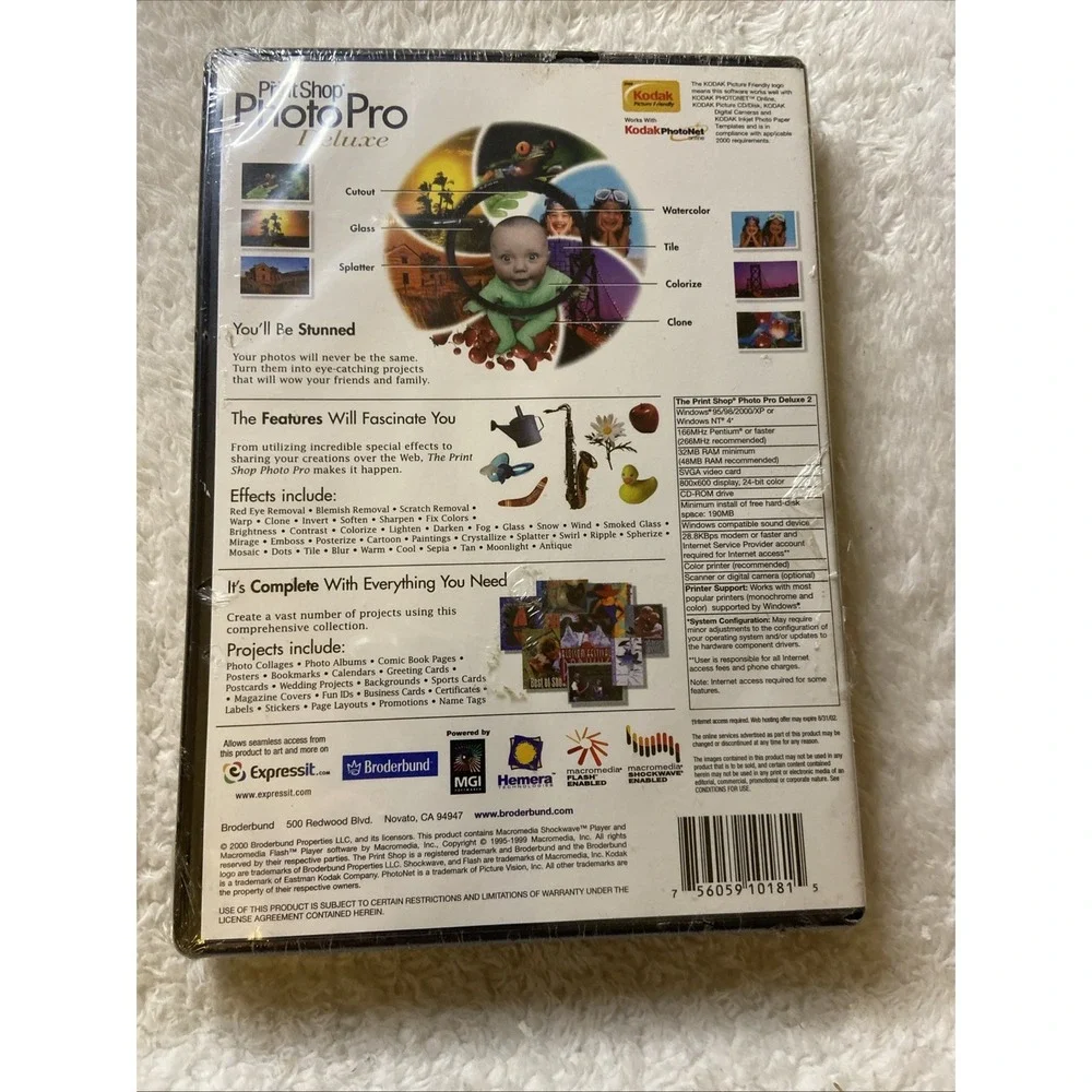 Print Shop Photo Pro Deluxe PC CDROM 2000 Digital Imaging Ver. 2 NIP Sealed New